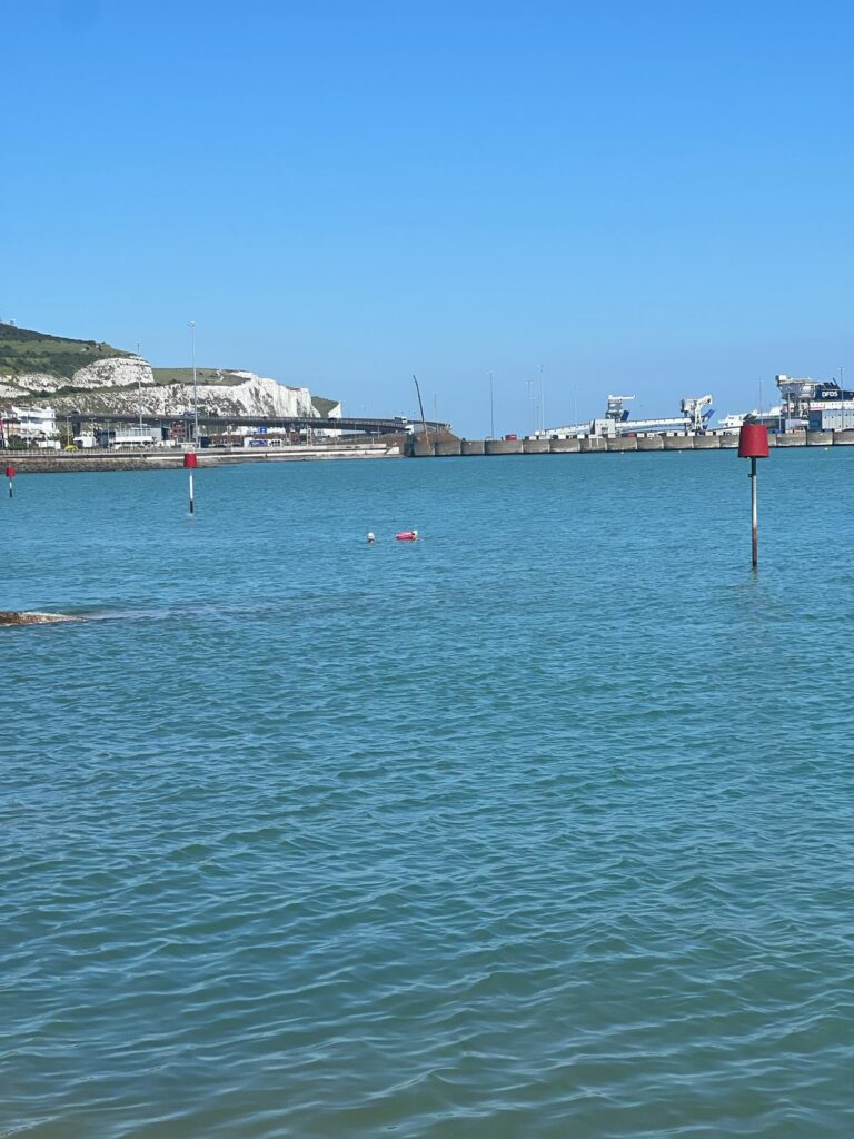 Ellen preparing in the English Channel